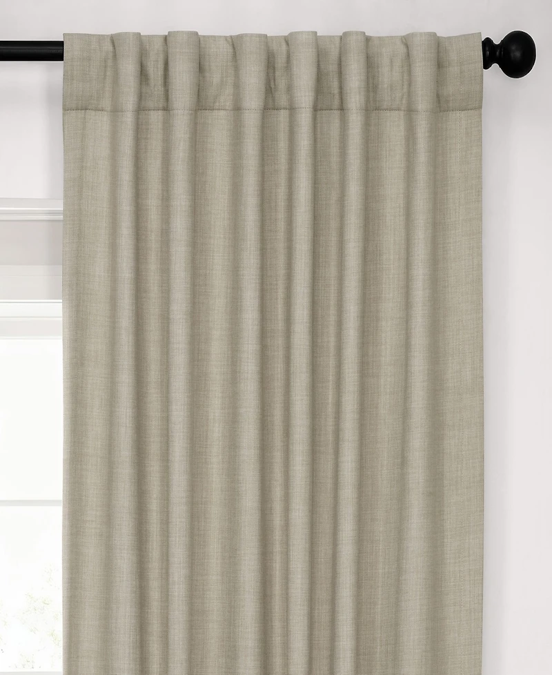 Half Price Drapes Light Beige Performance Linen Hotel Blackout Curtain