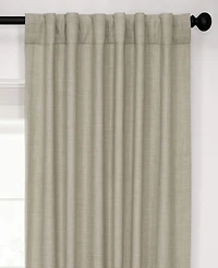 Half Price Drapes Light Beige Performance Linen Hotel Blackout Curtain