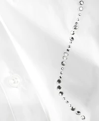 I.n.c. International Concepts Women's Short-Sleeve Rhinestone Embellished Tie Waist Blouse, Macy's Exclusive