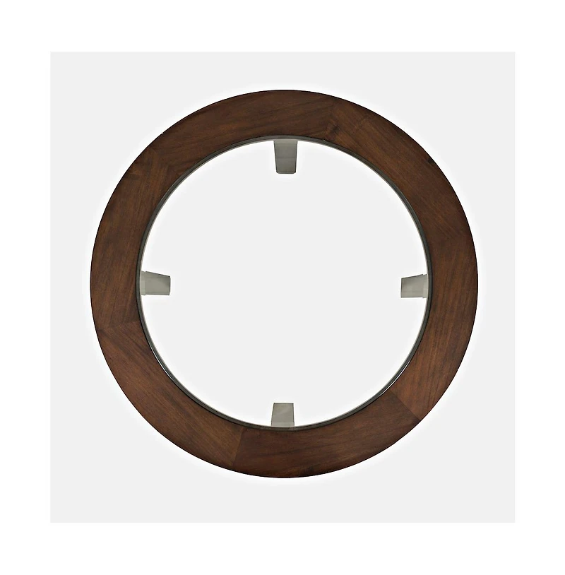 Jofran Urban Icon Contemporary 42" Round Glass Inlay Dining Table