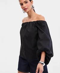 I.n.c. International Concepts Women's Off-The-Shoulder Puff-Sleeve Blouse, Macy's Exclusive