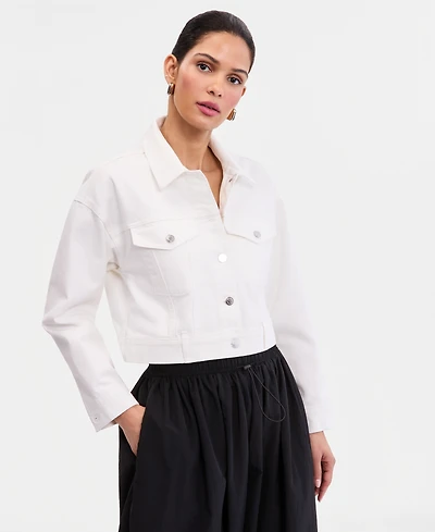 I.n.c. International Concepts Women's Cropped Denim Jacket