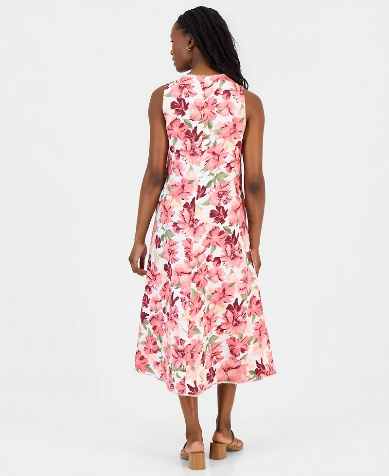 Charter Club Petite Printed Linen Midi Dress, Macy's Exclusive
