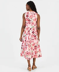 Charter Club Petite Printed Linen Midi Dress, Macy's Exclusive