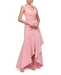 Js Collections Women's V-Neck Marla High Low Gown