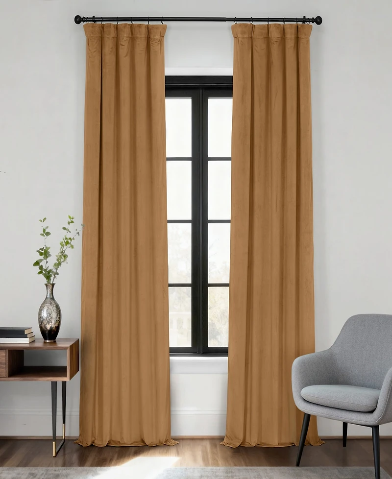 Half Price Drapes Amber Gold Signature Velvet Blackout Curtain