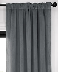 Half Price Drapes Natural Grey Signature Velvet Blackout Curtain