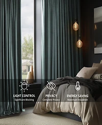 Half Price Drapes Skylark Blue Signature Velvet Blackout Curtain