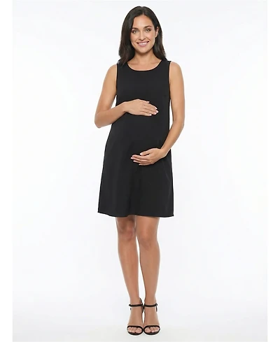 24seven Comfort Apparel Women's and Plus Maternity Round Neck Dress