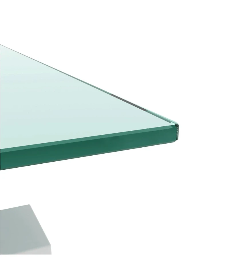 Streamdale Furniture Rectangle Glass Coffee Table, Clear, Modern Side Center Table