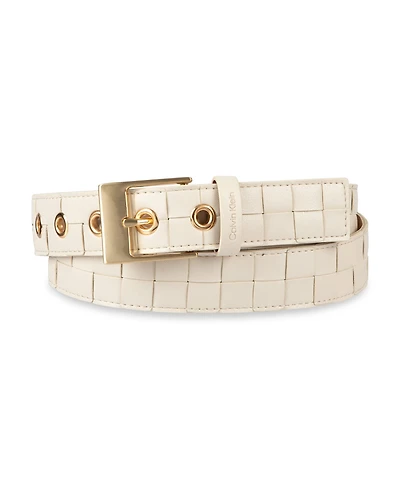 Calvin Klein Women's Modern Box Woven Casual Belt