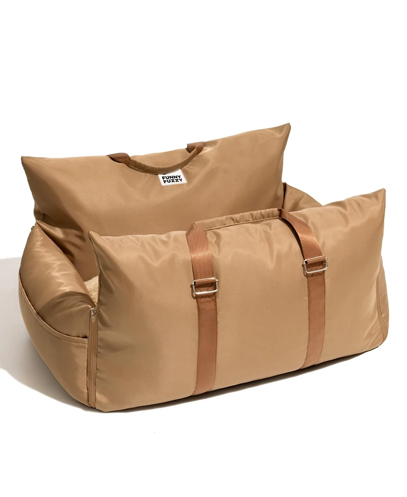 FunnyFuzzy First Class Waterproof Dog Car Double-Seat Bed