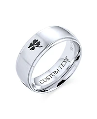 Bling Jewelry Stainless Steel Celtic Irish Shamrock Band Ring Matte Silver Tone