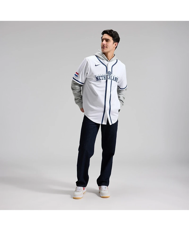 Nike Men's White Netherlands Baseball 2026 World Classic Stadium Jersey