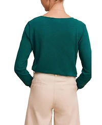 Celtic & Co. Women's Linen Blend Long Sleeve Top