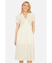 Yumi Women's Broderie Anglaise Midi Dress