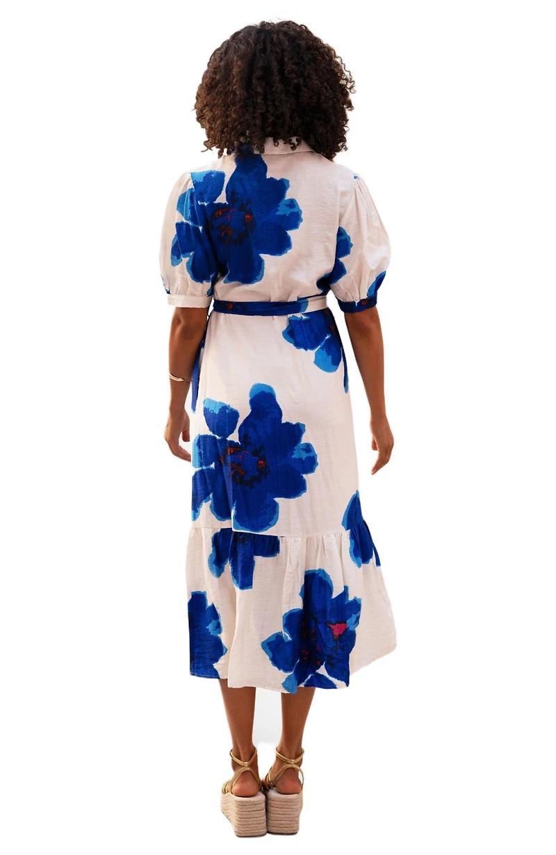 Yumi Women's Scattered Floral Shirt Dress