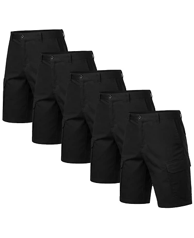Blu Rock Men's Cotton Flex-Stretch Cargo Shorts-5 Pack
