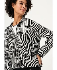 Olsen Women's Modern Zebra Knit Cardigan