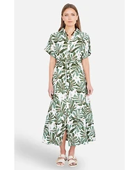 Yumi Women's Relaxed Boho Print Maxi Shirt Dress