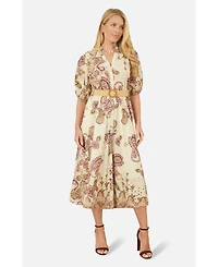 Yumi Women's Broderie Anglaise Cotton Midi Dress