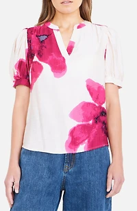 Yumi Women's Watercolour Viscose Floral Top