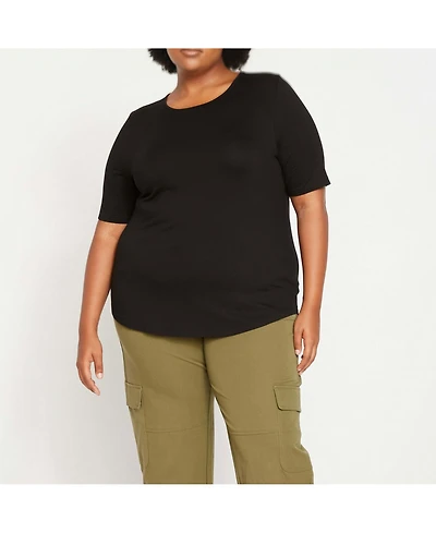 Universal Standard Women's Lily Liquid Jersey Crew Neck Stovepipe Tee