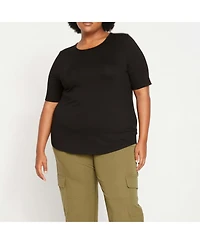 Universal Standard Women's Lily Liquid Jersey Crew Neck Stovepipe Tee