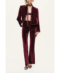 Nocturne Women's Velvet Cropped Jacket
