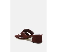 London Rag Women's Aneka Block Heel Slip Ons