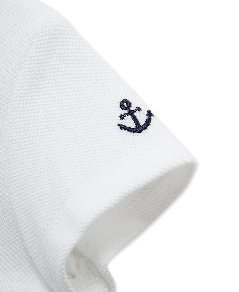 Little Me Baby Boys' Patchwork Detail Shortall and Polo Shirt, 2-Piece Set