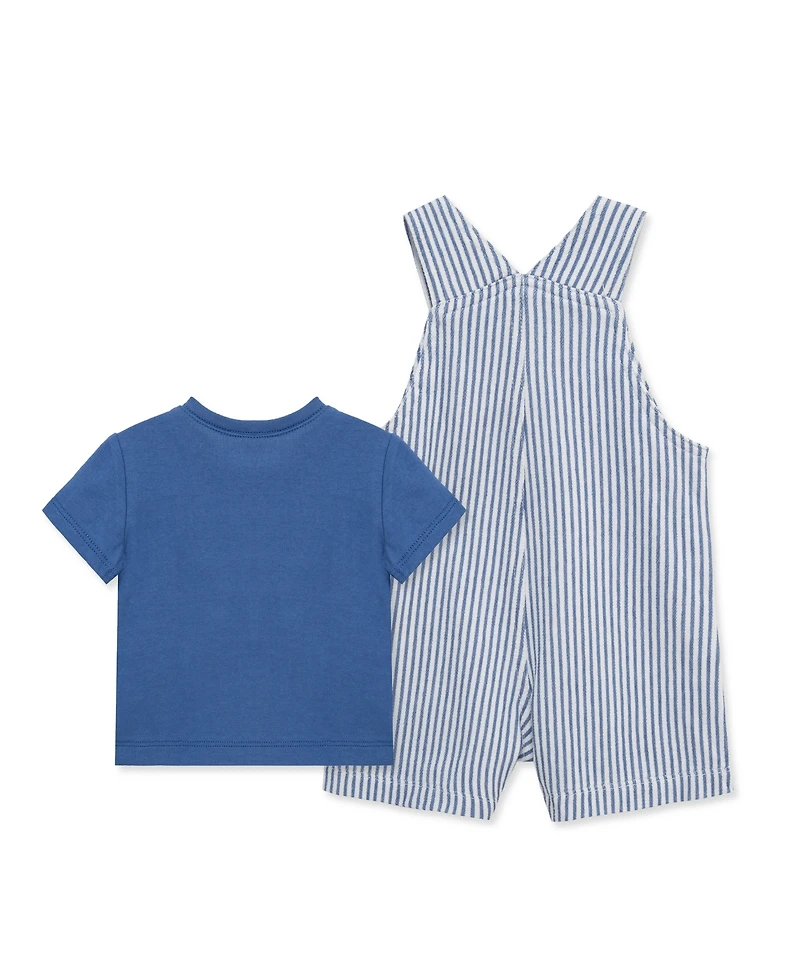 Little Me Baby Boys' Baseball Printed Shortall and Short-Sleeve T-Shirt, 2-Piece Set