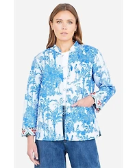 Yumi Women's Palm Reversible Cotton Quilted Jacket