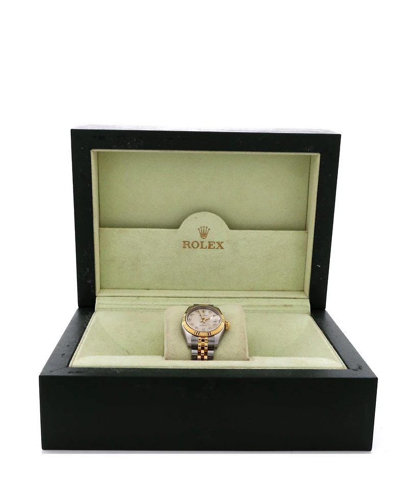 Pre-Owned Rolex Oyster Perpetual Datejust Automatic Watch in Stainless Steel and Gold with Diamond Markers 26mm