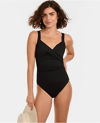 Lands' End Women's Dd-Cup Sweetheart Underwire Wrap One Piece Swimsuit