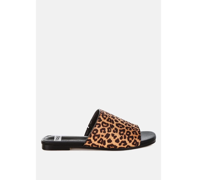 Rag & Co Women's Panthera Leopard Print Slider Flats