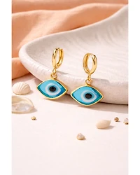Ottoman Hands Bronte Glass Evil Eye Huggie Earrings