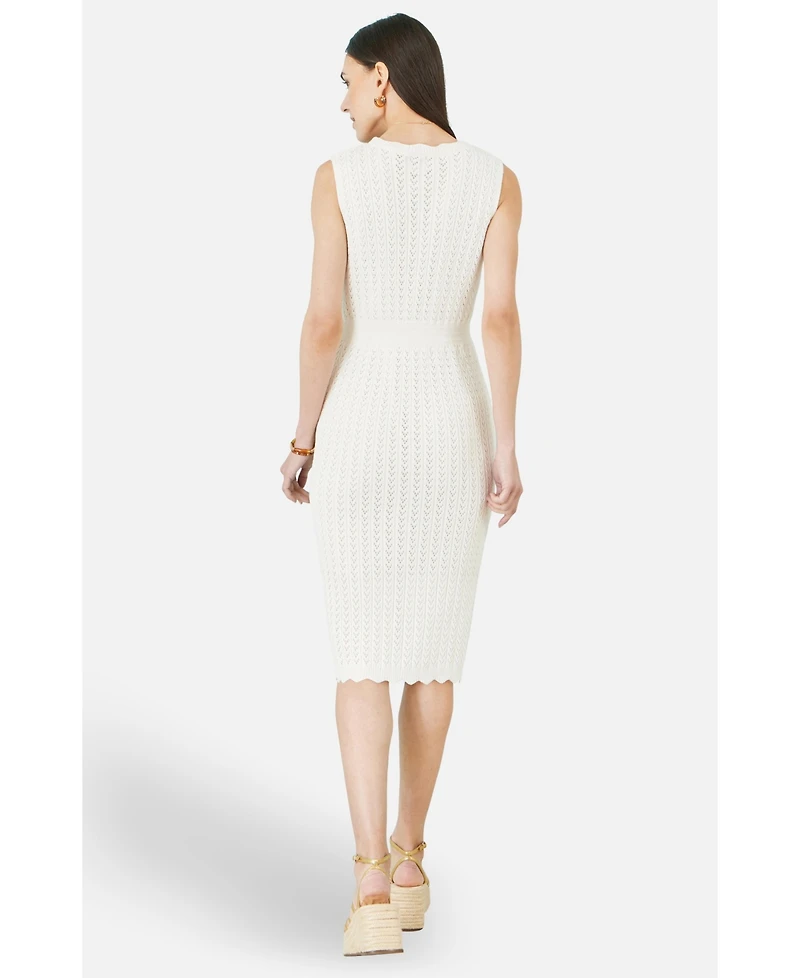 Yumi Women's Cotton Scallop Crochet Knitted Dress