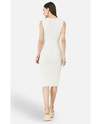 Yumi Women's Cotton Scallop Crochet Knitted Dress