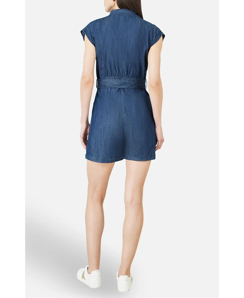 Yumi Women's Chambray Cotton Playsuit