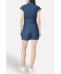 Yumi Women's Chambray Cotton Playsuit