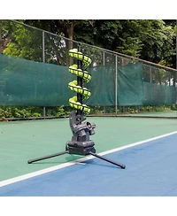 Furlihong Tennis Ball Machine with Stable Triangular Iron Base and Adjustable Speed Oscillating Function with Carrying Bag for All Skill Levels