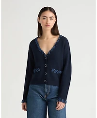 Nvlt Women's Cardigan with Denim Trim
