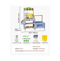 Slickblue Outdoor Wooden Mud Kitchen for Kids with Planting Box & Sink