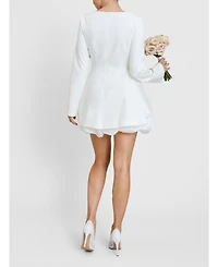 Six Stories Women's Isla Split Sleeve Bubble Hem Mini Dress