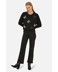 Yumi Women's Sequin Butterfly Jumper