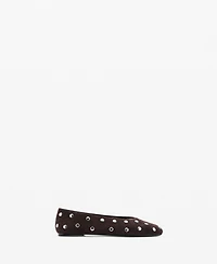 Mango Women's Suede Studs Ballet Flats