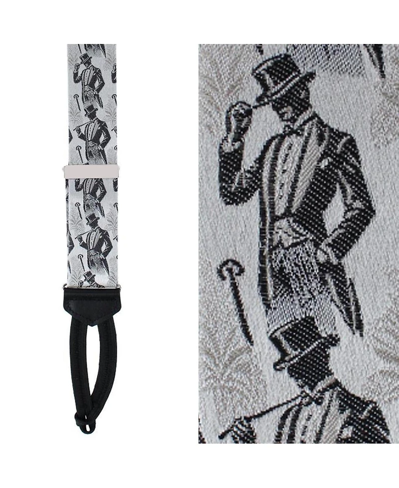 Trafalgar Ambrose Dapper Night Silk Formal End Suspenders and Necktie Set