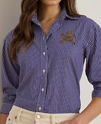 Lauren Ralph Petite Striped Long-Sleeve Shirt