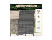 Slickblue Outdoor 5-Piece Wicker Dining Set with Acacia Wood Table